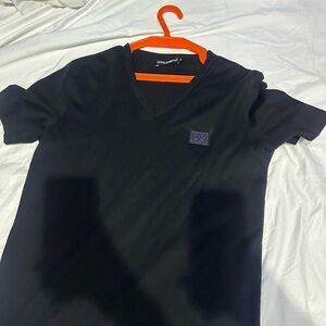 Dolce & Gabbana V-neck cotton-jersey T-shirt with a logo plaque on the chest